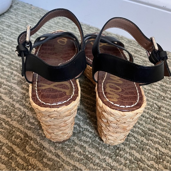 Sam Edelman Womens Black Espadrilles Wedges Sz 8 - Picture 5 of 11